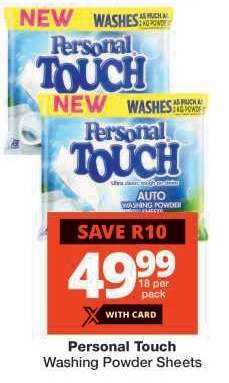 Personal Touch Washing Powder Sheets