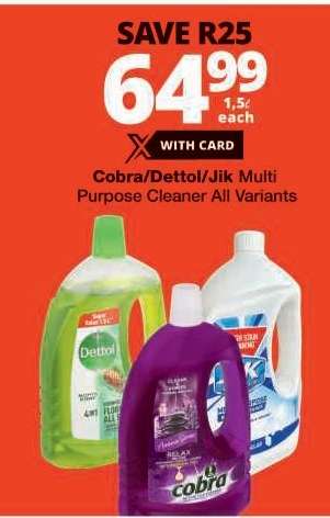 Cobra/Dettol/Jik Multi Purpose Cleaner All Variants