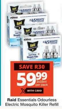 Raid Essentials Odourless Electric Mosquito Killer Refill