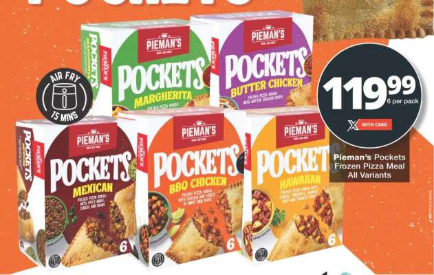 Pieman's Pockets Frozen Pizza Meal
