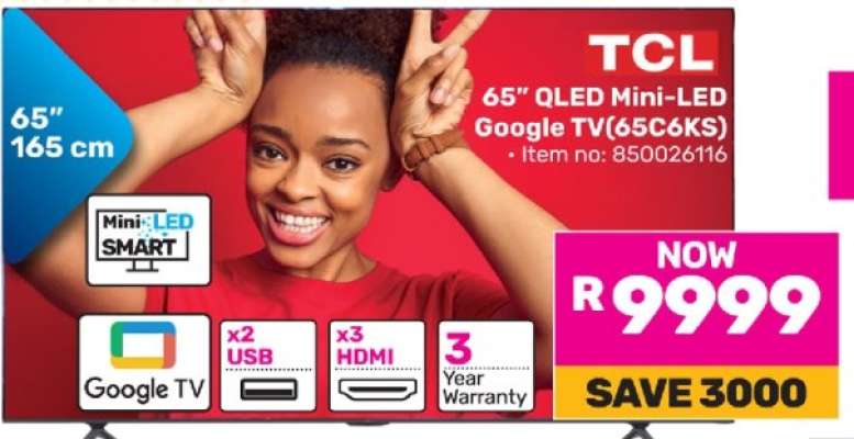 TCL 65" QLED Mini-LED Google TV