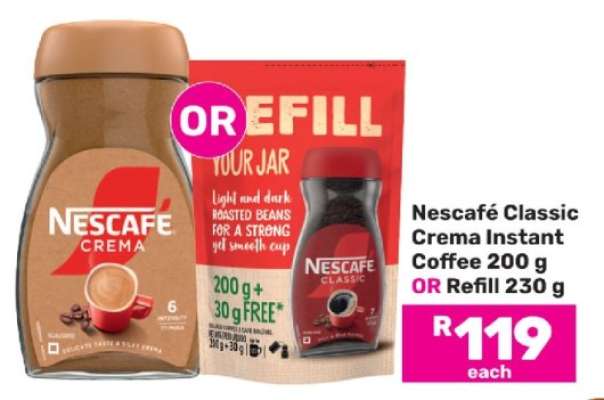 Nescafé Classic Crema Instant Coffee 200 g OR Refill 230 g