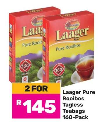 Laager Pure Rooibos Tagless Teabags 160-Pack