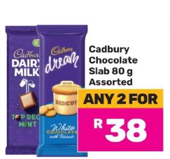 Cadbury Chocolate Slab 80 g Assorted
