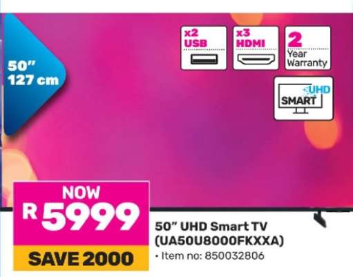50" UHD Smart TV (UA50U8000FKXXA)