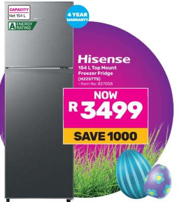 Hisense 154 L Top Mount Freezer Fridge (H225ITS)