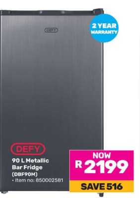 DEFY 90 L Metallic Bar Fridge (DBF90M)