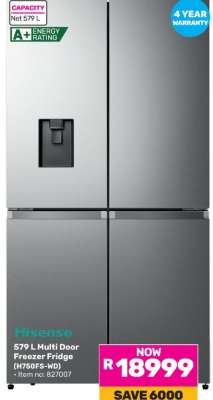 Hisense 579 L Multi Door Freezer Fridge (H750FS-WD)