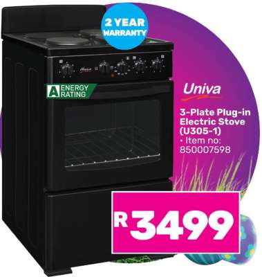 Univa 3-Plate Plug-in Electric Stove (U305-1)