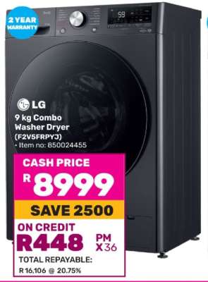 LG 9 kg Combo Washer Dryer (F2V5FRPY3)