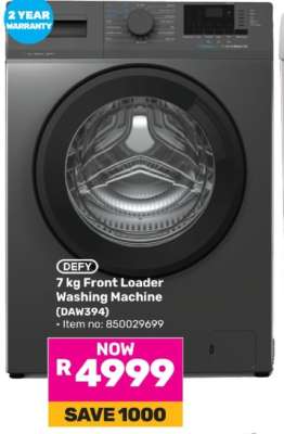 DEFY 7 kg Front Loader Washing Machine (DAW394)