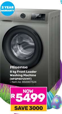Hisense 8 kg Front Loader Washing Machine (WFOB8012WMT)