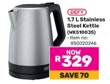 DEFY 1.7 L Stainless Steel Kettle
