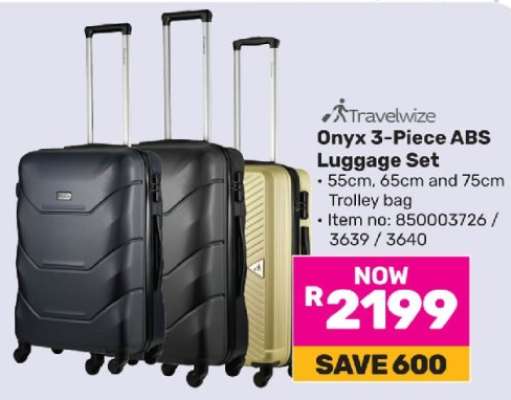 Onyx 3-Piece ABS Luggage Set