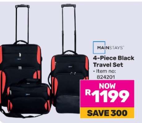 4-Piece Black Travel Set
