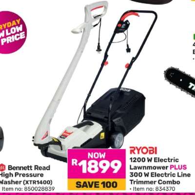 RYOBI 1200 W Electric Lawnmower PLUS 300 W Electric Line Trimmer Combo