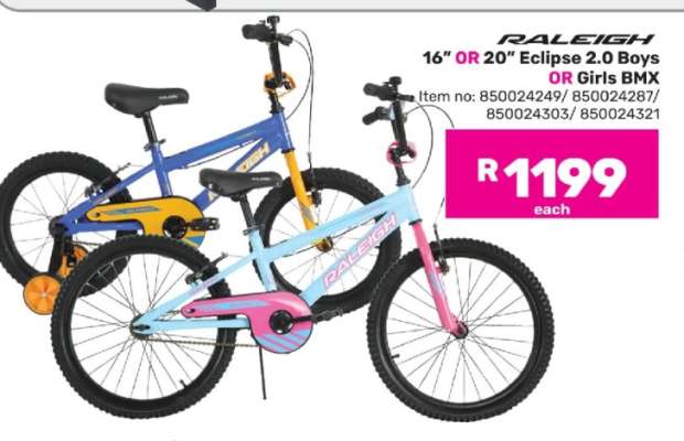 Raleigh 16" OR 20" Eclipse 2.0 Boys OR Girls BMX