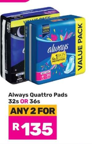 Always Quattro Pads 32s OR 36s