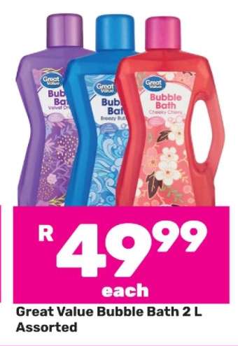 Great Value Bubble Bath 2 L Assorted