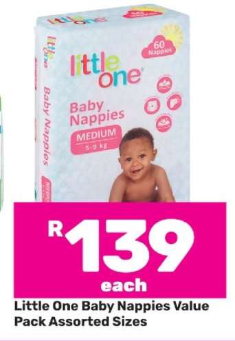 Little One Baby Nappies Value Pack Assorted Sizes