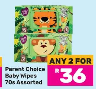 Parent Choice Baby Wipes 70s Assorted