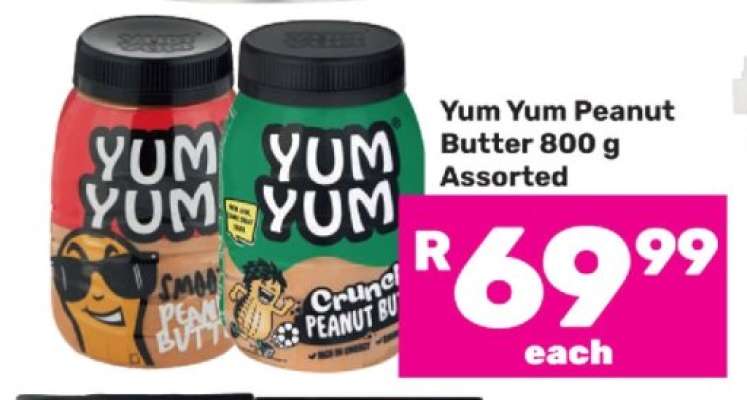 Yum Yum Peanut Butter 800 g Assorted