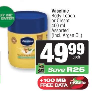 Vaseline Body Lotion or Cream
