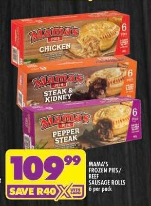 MAMA'S FROZEN PIES/BEEF SAUSAGE ROLLS