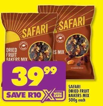 SAFARI DRIED FRUIT BAKERS MIX