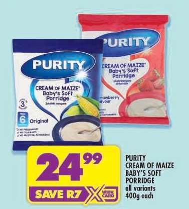 Purity Cream of Maize Baby's Soft Porridge