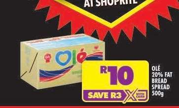 OLÉ 20% FAT BREAD SPREAD 500g