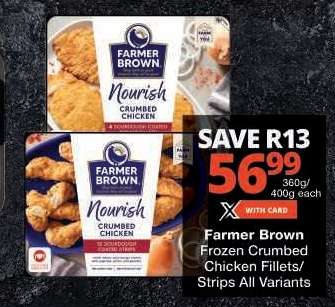 Farmer Brown Frozen Crumbed Chicken Fillets/Strips All Variants