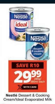 Nestlé Dessert & Cooking Cream/Ideal Evaporated Milk