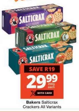 Bakers Salticrax Crackers All Variants