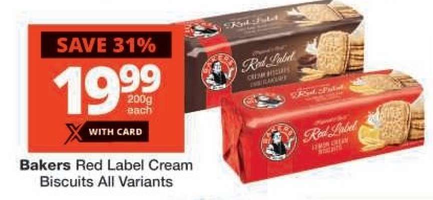 Bakers Red Label Cream Biscuits All Variants