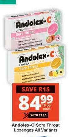 Andolex-C Sore Throat Lozenges All Variants