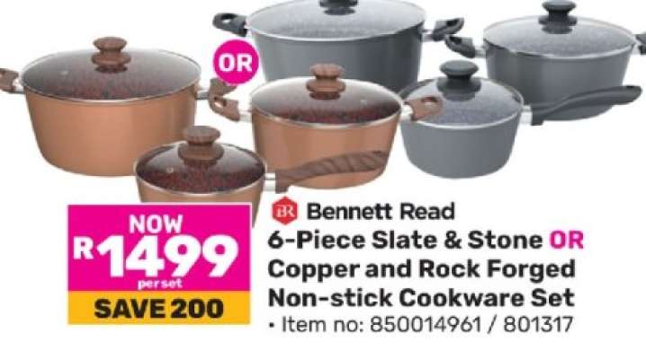 Bennett Read 6-Piece Slate & Stone OR Copper and Rock Forged Non-Stick Cookware Set