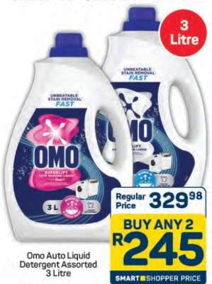 Omo Auto Liquid Detergent Assorted 3 Litre