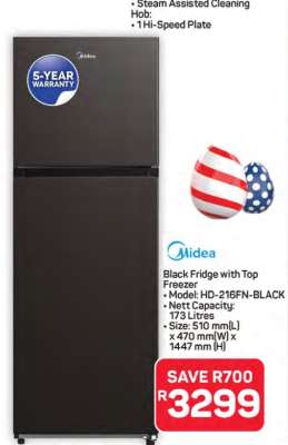 Black Fridge with Top Freezer