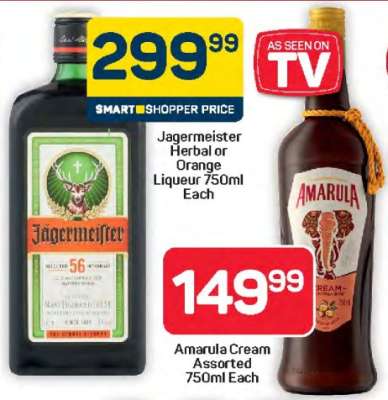 Jagermeister Herbal or Orange Liqueur 750ml