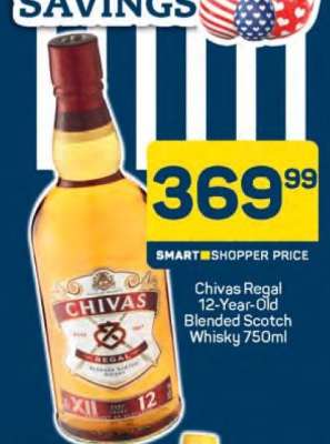 Chivas Regal 12-Year-Old Blended Scotch Whisky 750ml