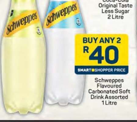 Schweppes Flavoured Carbonated Soft Drink Assorted 1 Litre