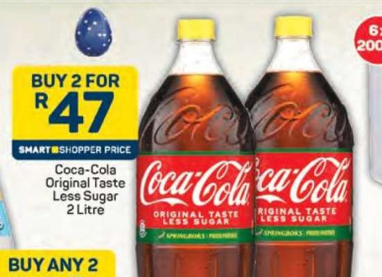 Coca-Cola Original Taste Less Sugar 2 Litre