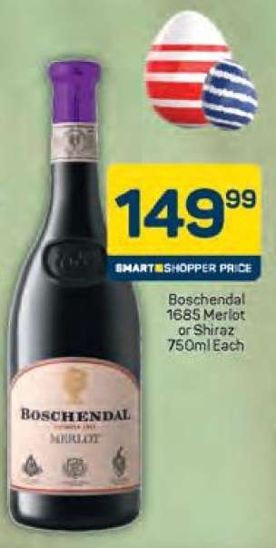 Boschendal 1685 Merlot or Shiraz 750ml Each