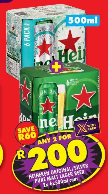 HEINEKEN ORIGINAL/SILVER PURE MALT LAGER BEER