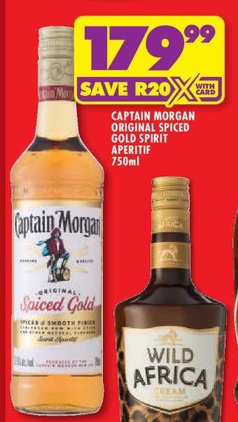 CAPTAIN MORGAN ORIGINAL SPICED GOLD SPIRIT APERITIF 750ml