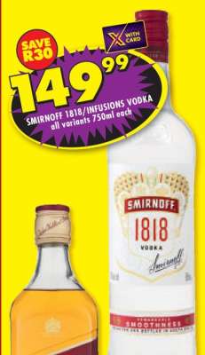SMIRNOFF 1818/INFUSIONS VODKA