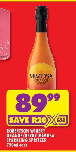 ROBERTSON WINERY ORANGE/BERRY MIMOSA SPARKLING SPRITZER