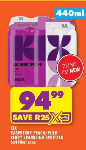 KIX RASPBERRY PEACH/WILD BERRY SPARKLING SPRITZER