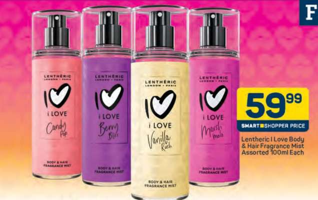 Lentheric I Love Body & Hair Fragrance Mist Assorted 100ml Each